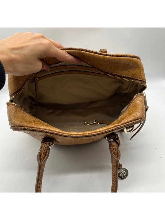 Brahim Brown Embossed Leather Shoulder Bag main image 10